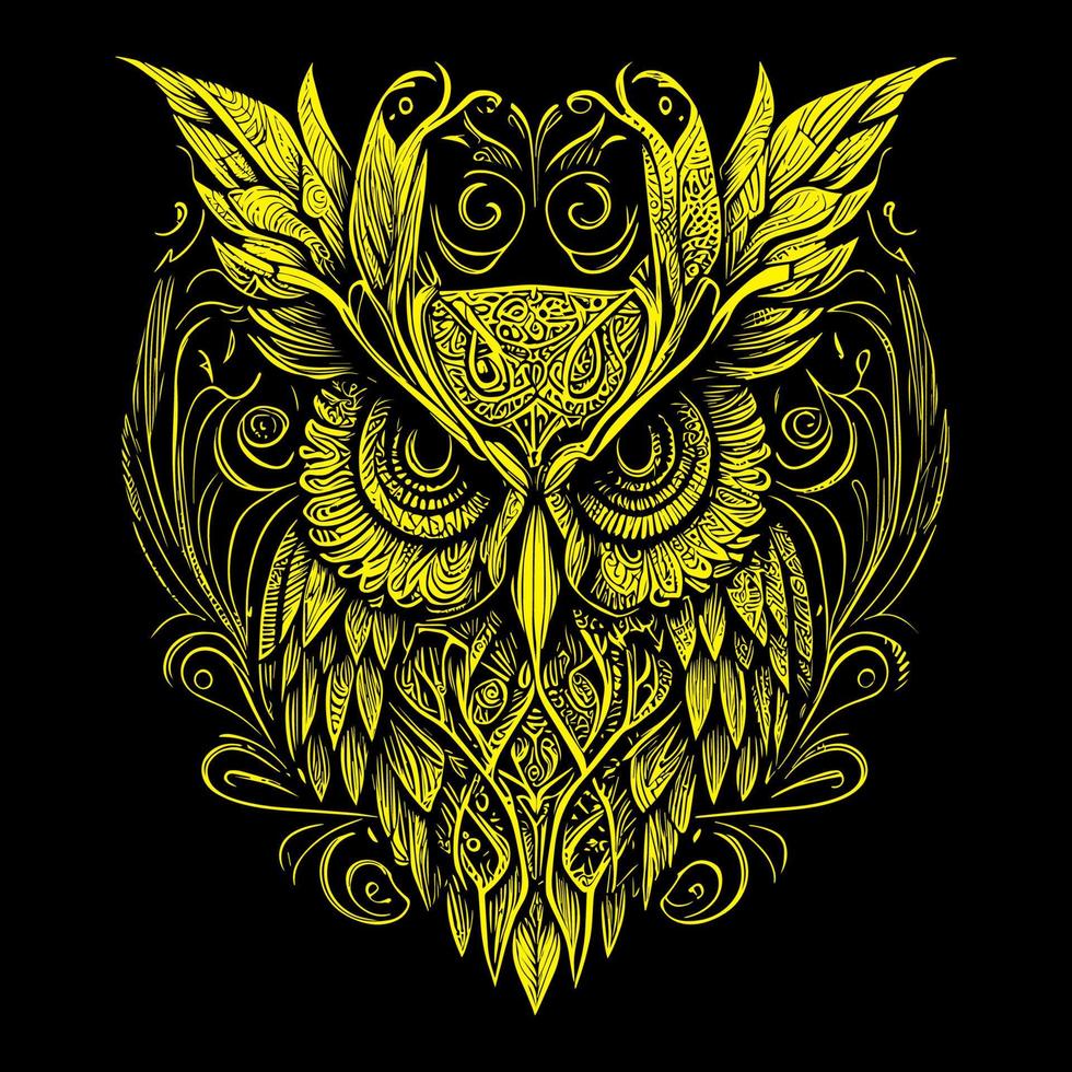 Beautiful illustration of an owl perfectly captures its enigmatic and graceful nature. The intricate details and vibrant colors bring this nocturnal bird to life, creating a mesmerizing piece of art vector