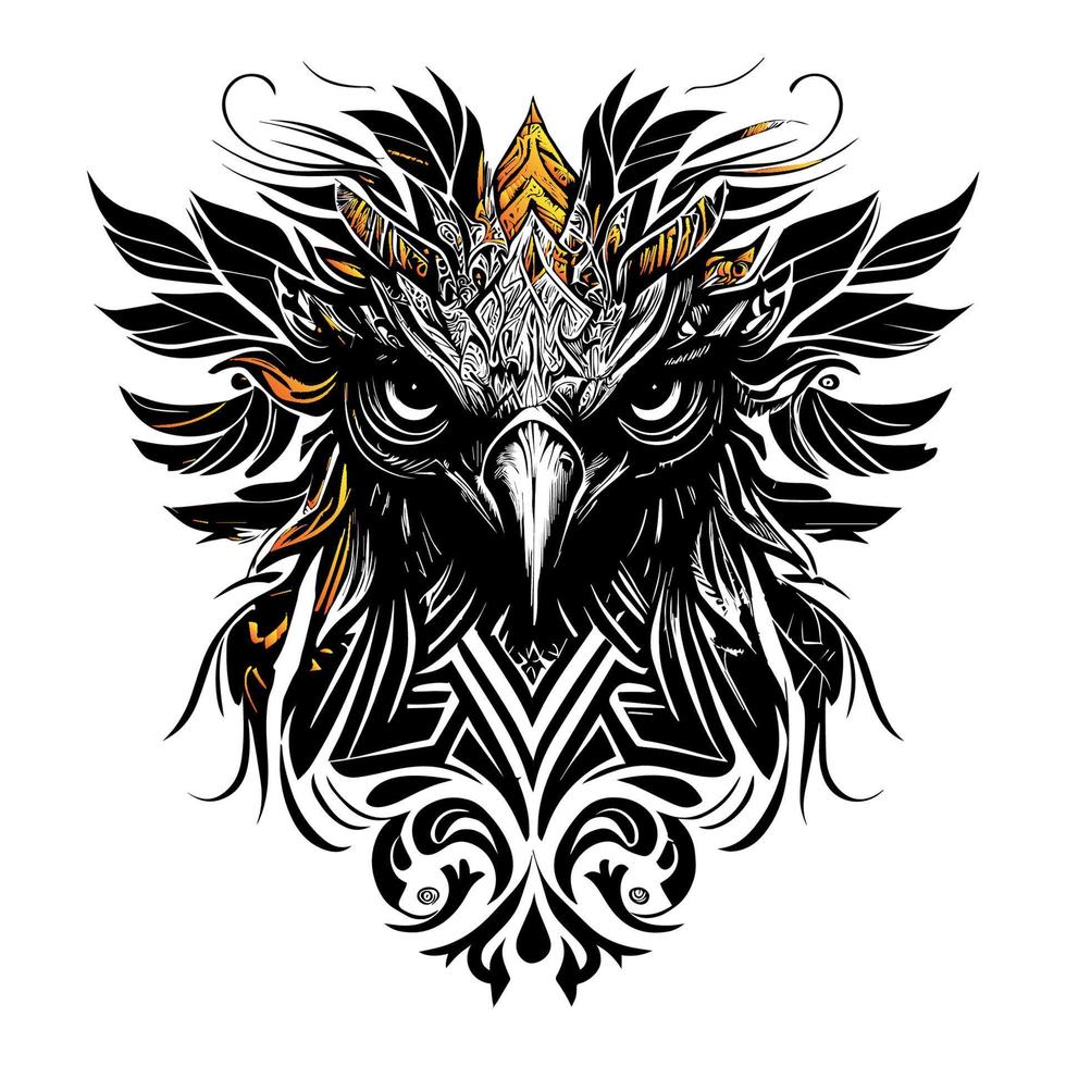 The American eagle head is a stunning portrayal of the national bird of the United States, with its sharp beak, fierce eyes, and distinctive white-feathered head vector