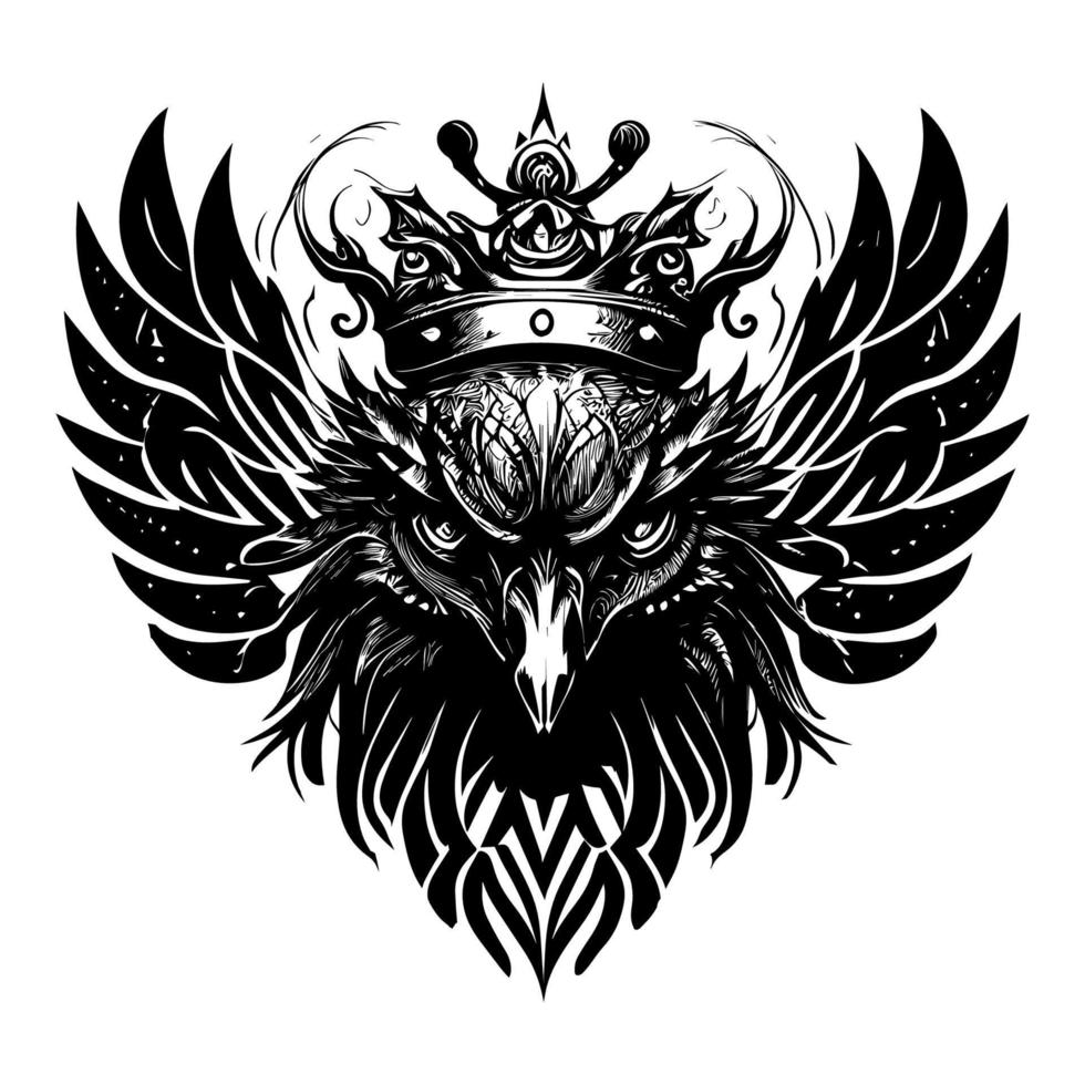 The American eagle head is a stunning portrayal of the national bird of the United States, with its sharp beak, fierce eyes, and distinctive white-feathered head vector