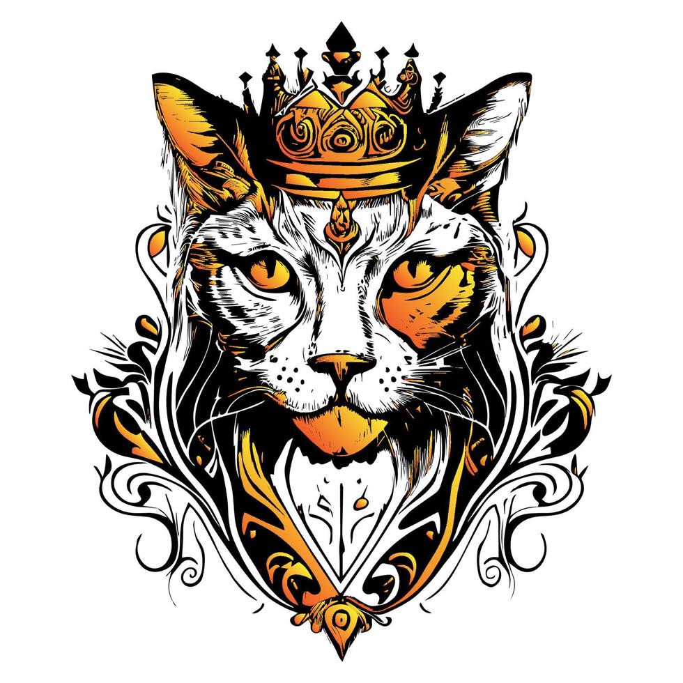 majestic cat head is a stunning portrayal of a feline's head, with its piercing gaze and regal bearing. The image captures the beauty and grace of this beloved domesticated animal vector