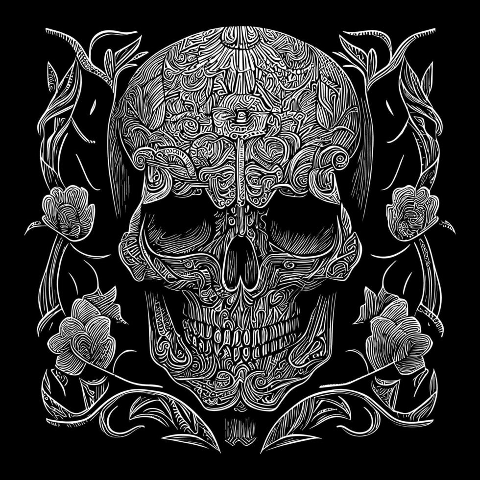 Japanese samurai skull illustration is a powerful and intimidating depiction of a warrior's head, adorned with traditional samurai armor and weapons vector