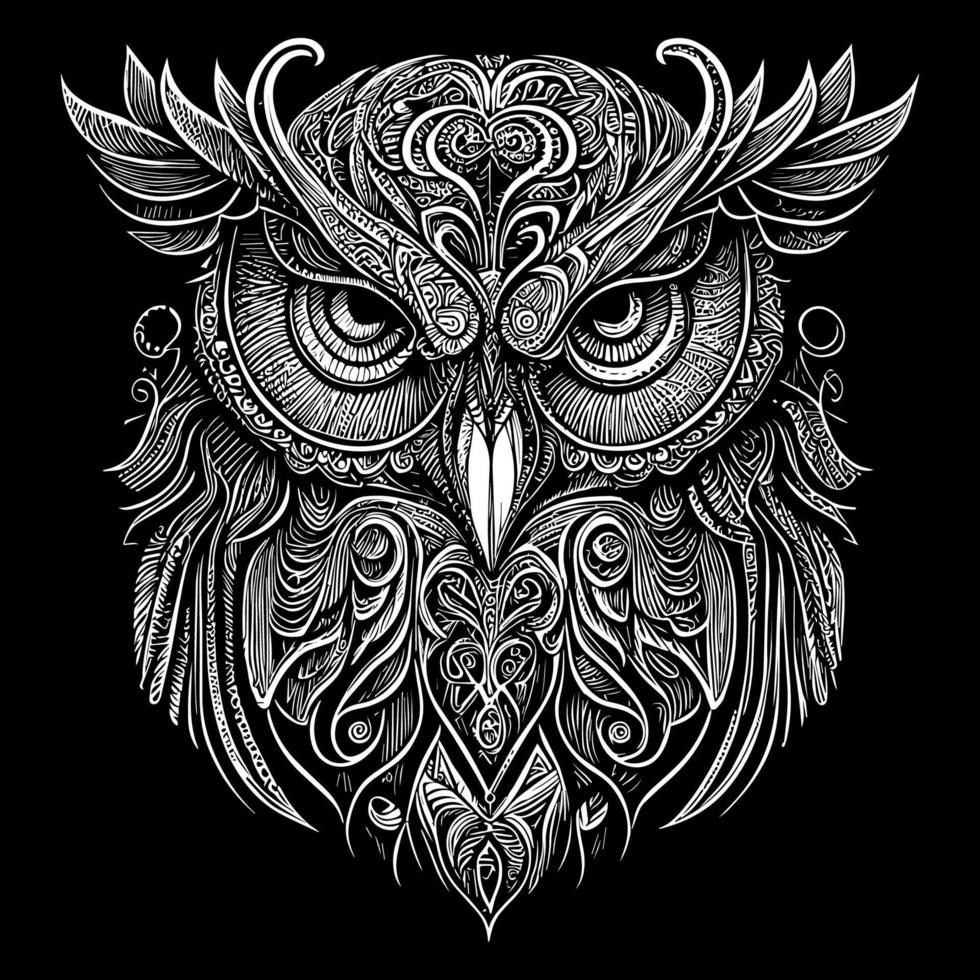 Beautiful illustration of an owl perfectly captures its enigmatic and graceful nature. The intricate details and vibrant colors bring this nocturnal bird to life, creating a mesmerizing piece of art vector