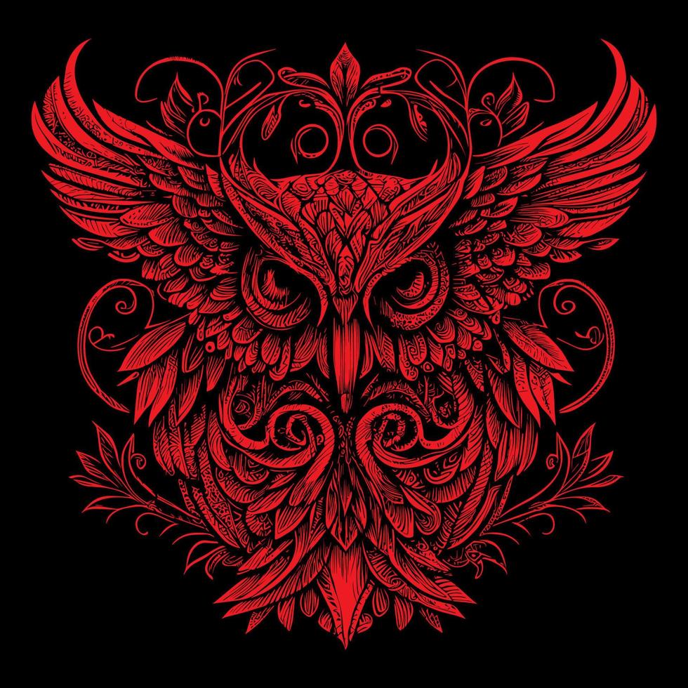 Beautiful illustration of an owl perfectly captures its enigmatic and graceful nature. The intricate details and vibrant colors bring this nocturnal bird to life, creating a mesmerizing piece of art vector