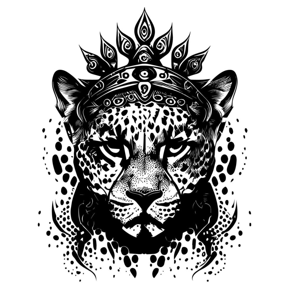 a majestic tiger with a crown, symbolizing power, royalty, and strength. The intricate details and vivid colors create a regal image vector