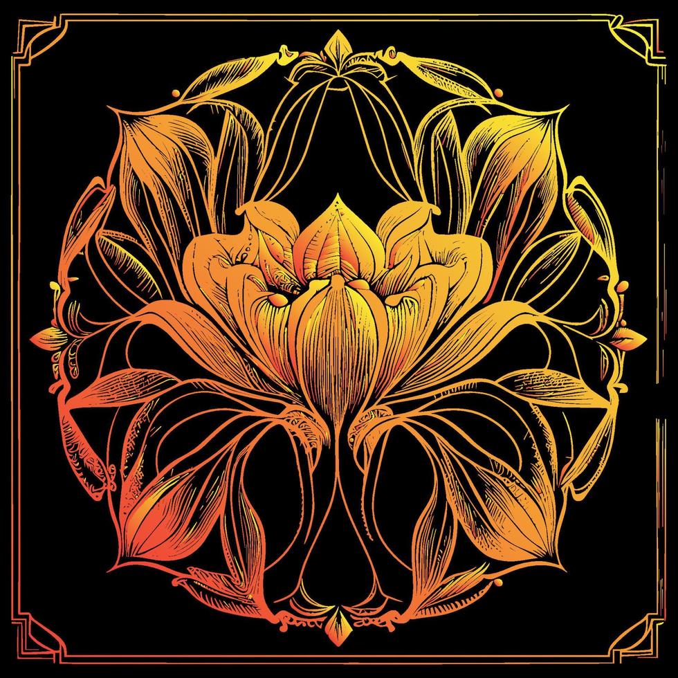 This illustration showcases a beautiful but eerie image of a dark flower. The intricate details and shadowy tones evoke a sense of mystery and foreboding vector