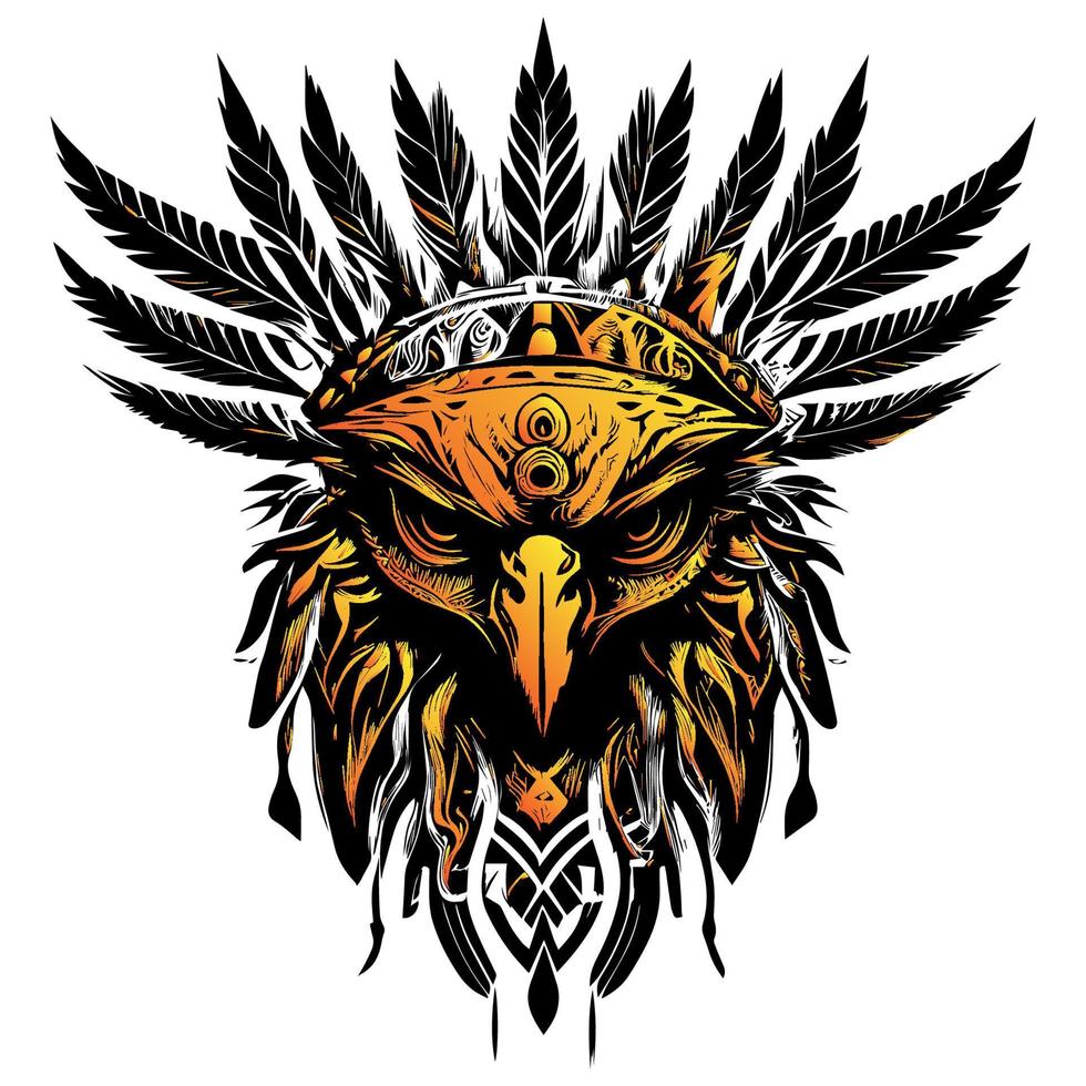 The American eagle head is a stunning portrayal of the national bird of the United States, with its sharp beak, fierce eyes, and distinctive white-feathered head vector