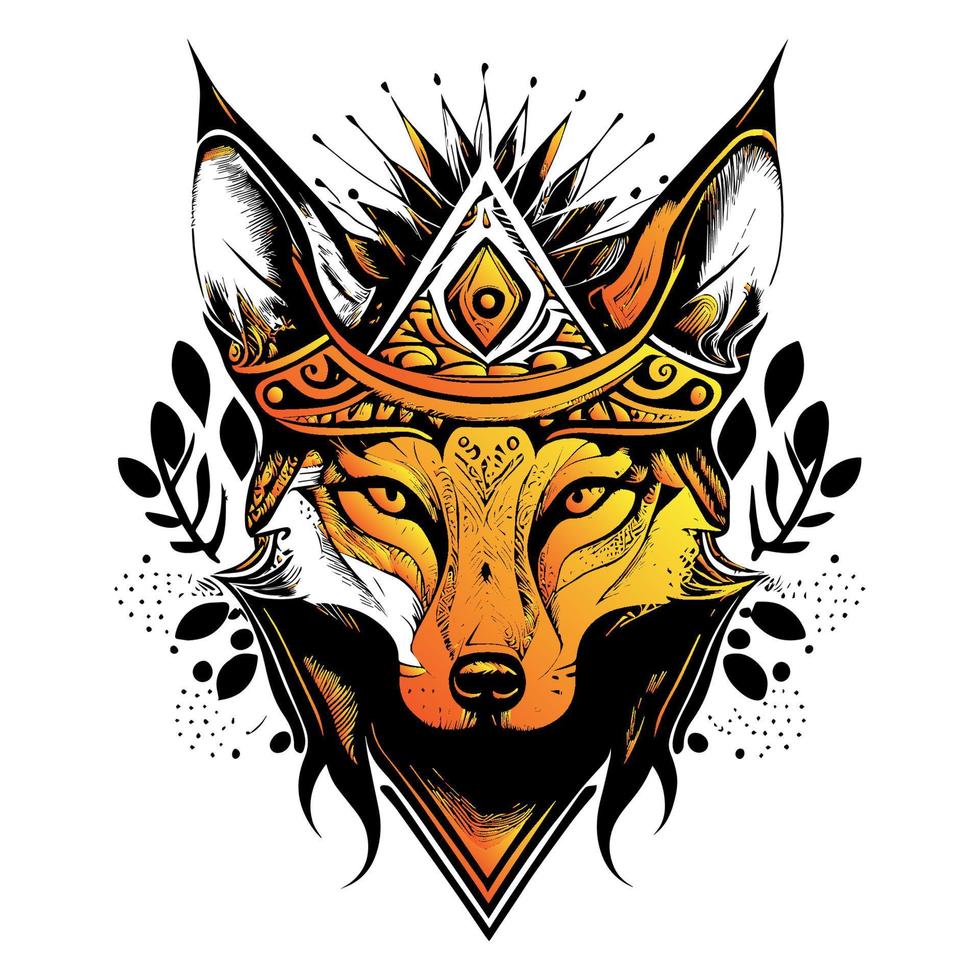 The angry wolf head line art illustration is a stunningly detailed portrayal of the fierce and majestic animal, capturing its intense expression and sharp features with precise lines and shading vector