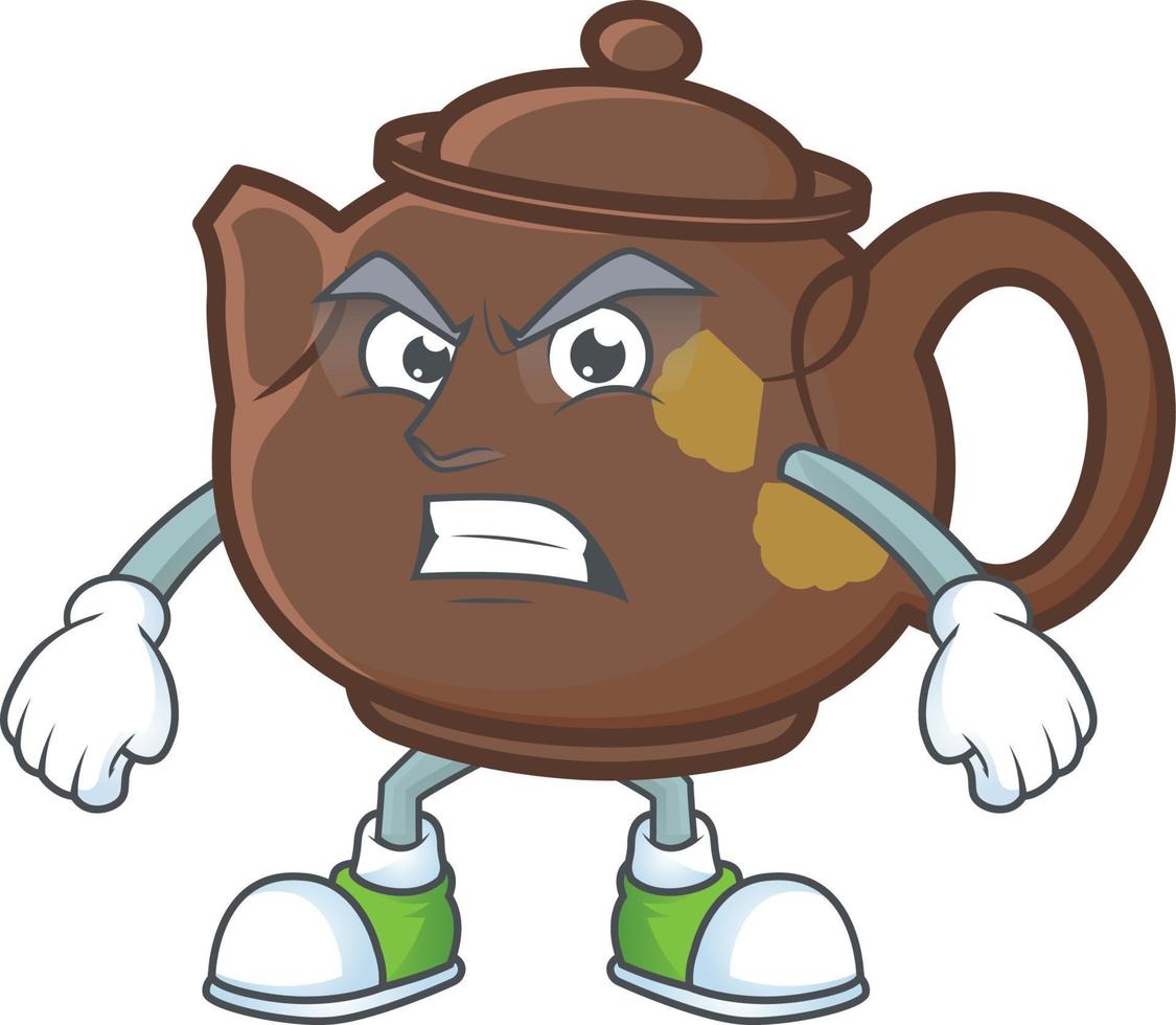 Teapot cartoon character style vector