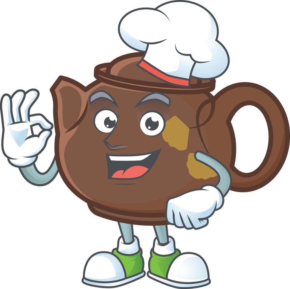 Teapot cartoon character style vector