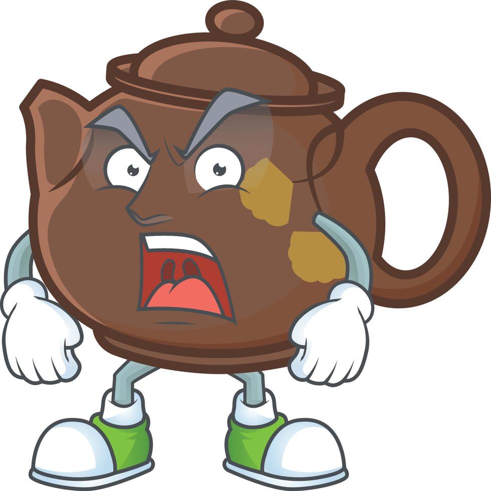 Teapot cartoon character style vector