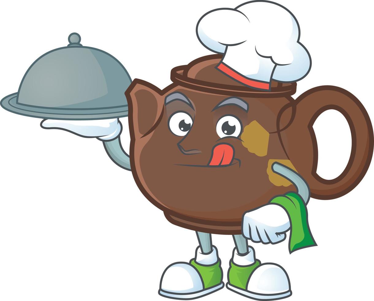 Teapot cartoon character style vector