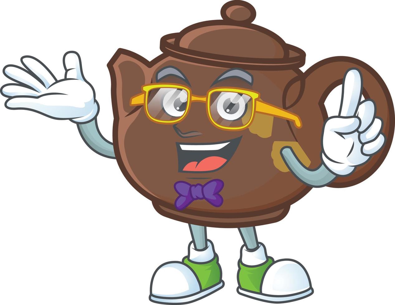 Teapot cartoon character style vector