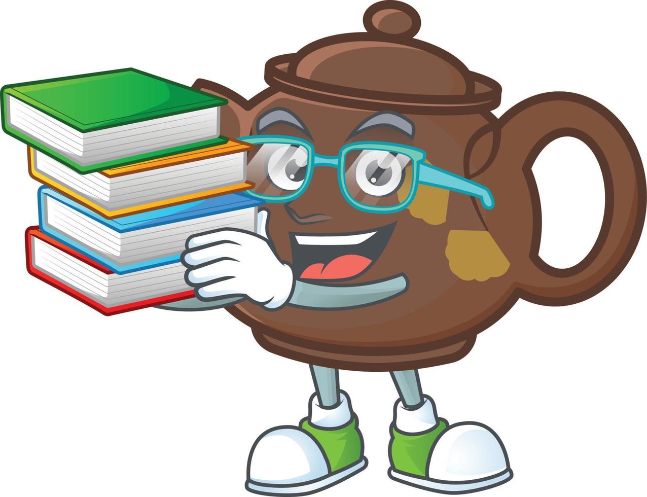 Teapot cartoon character style vector