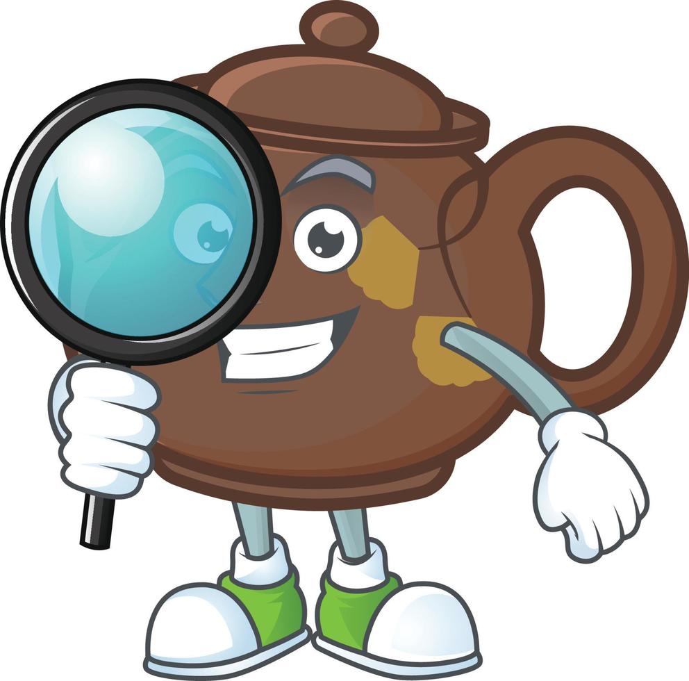 Teapot cartoon character style vector