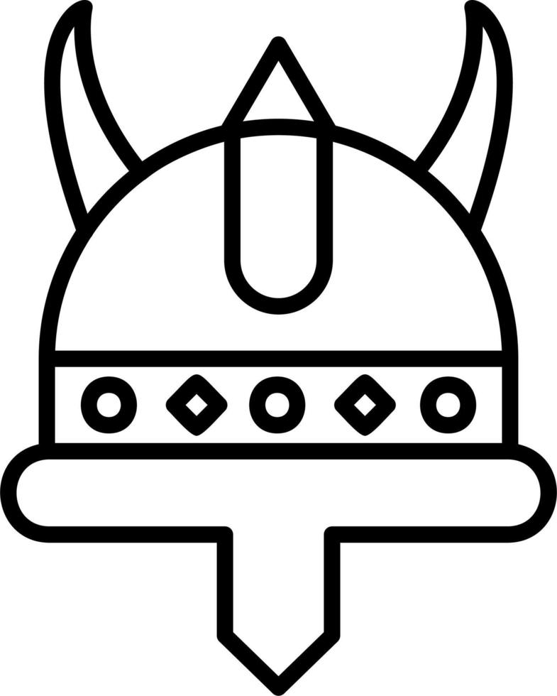 icono de vector de casco vikingo