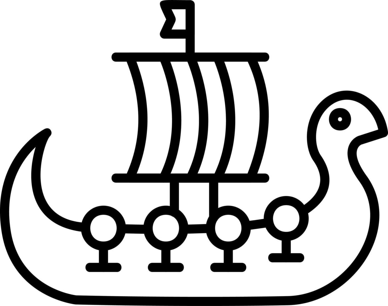 Viking Ship Vector Icon