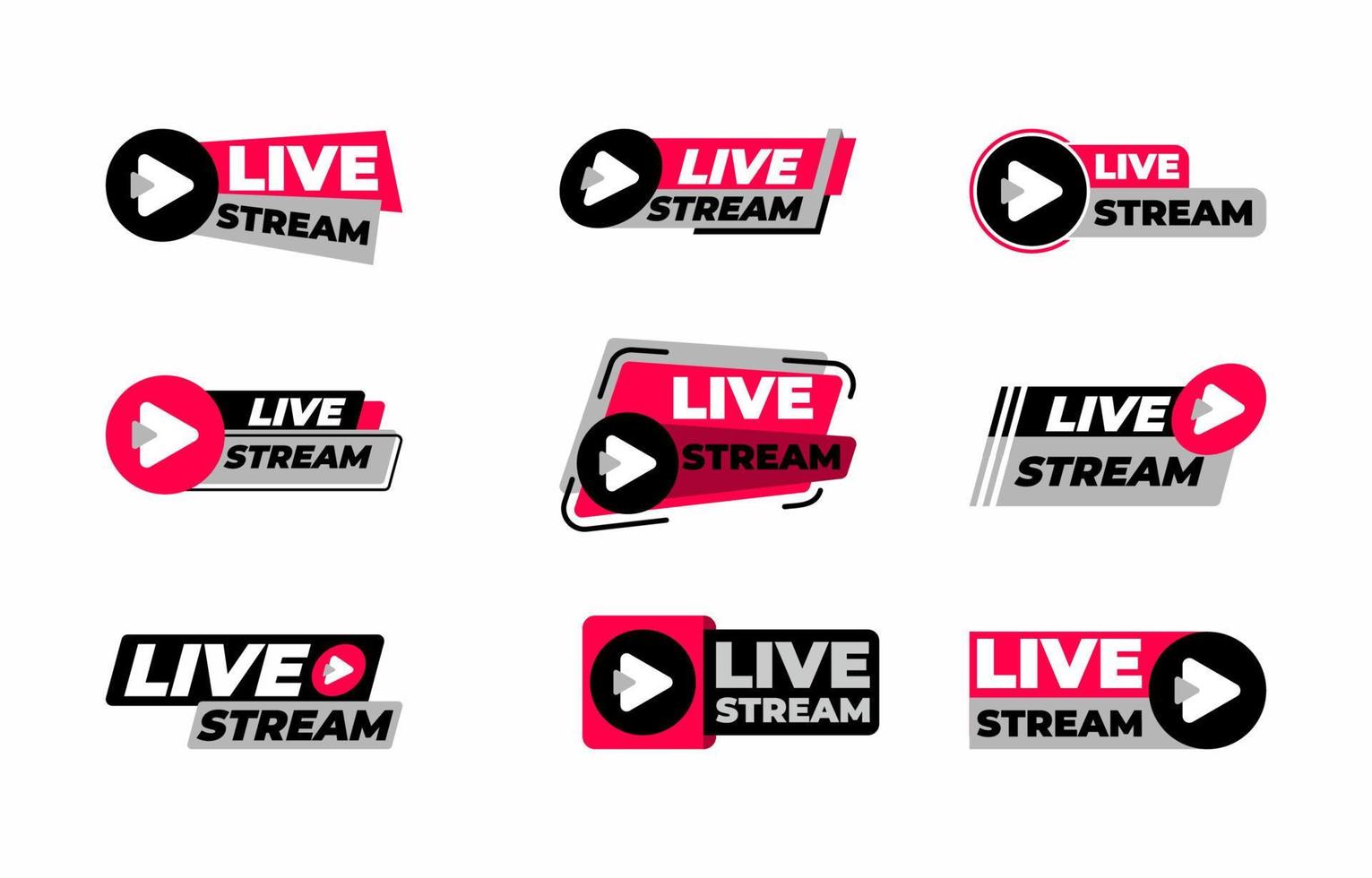 Live Stream Icon Badge Collection vector