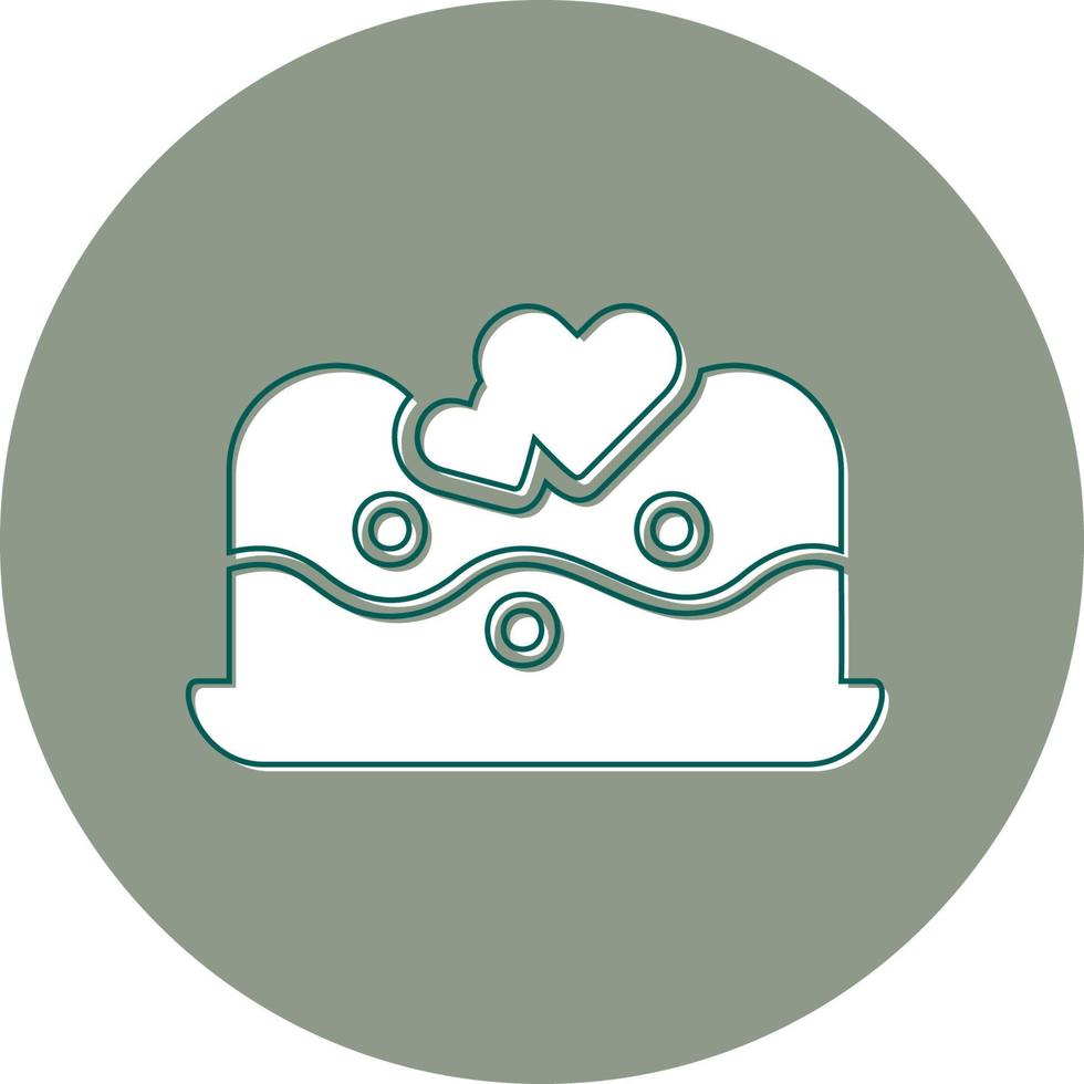 Heart Cake Vector Icon