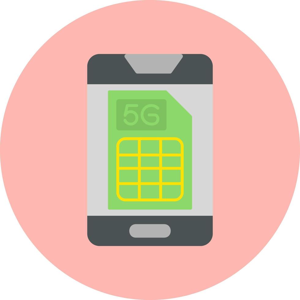 Smartphone 5g Sim Vector Icon