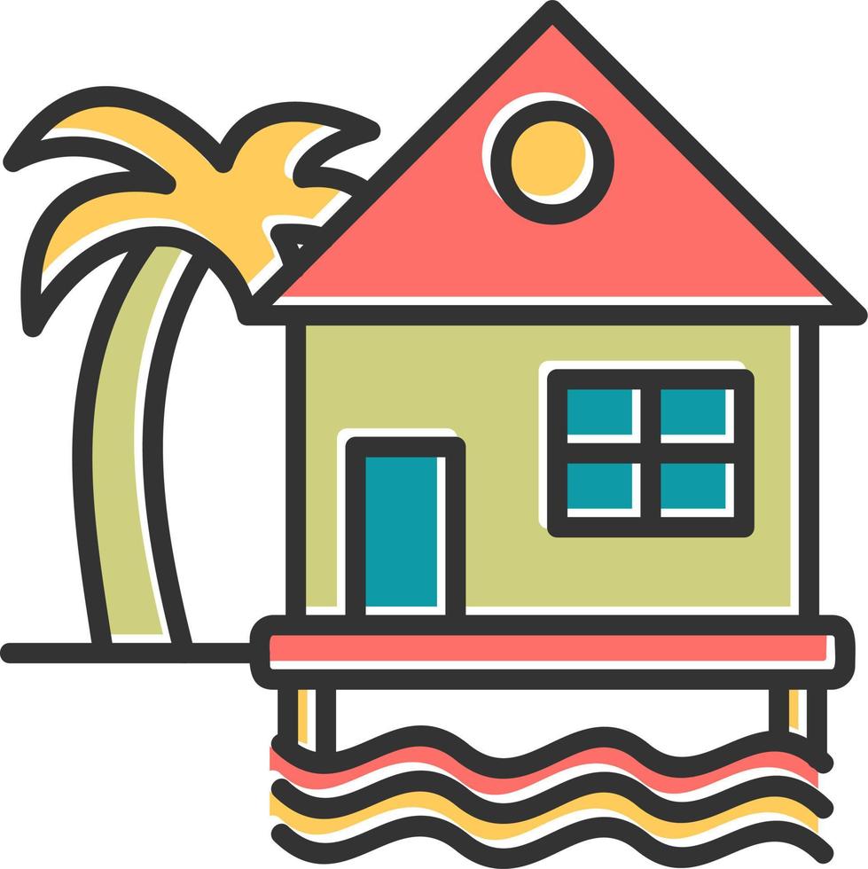 Beach House Vector Icon