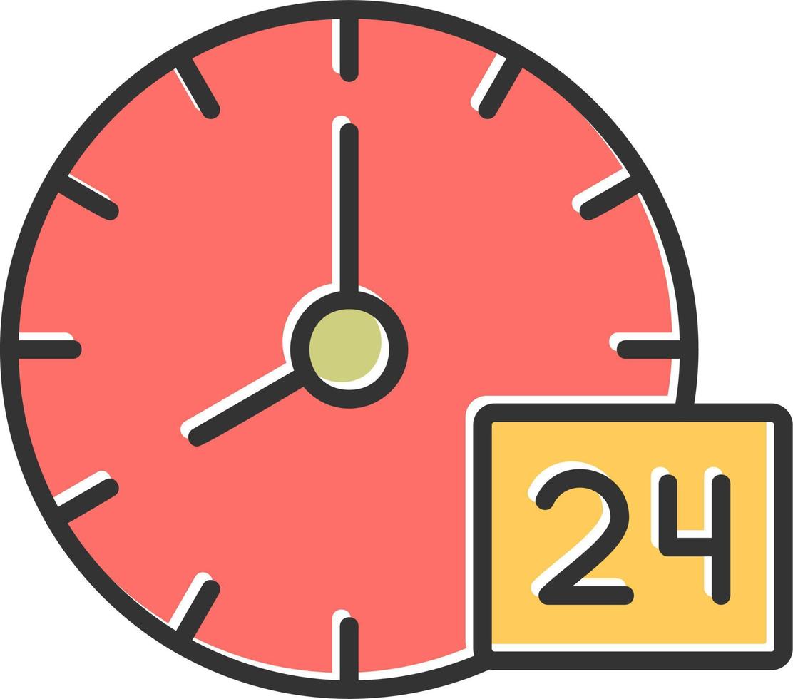 24 Hours Support Vector Icon