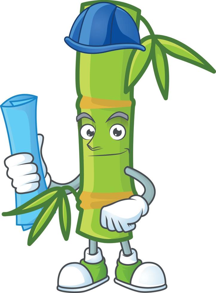 Bamboo stick cartoon character style vector