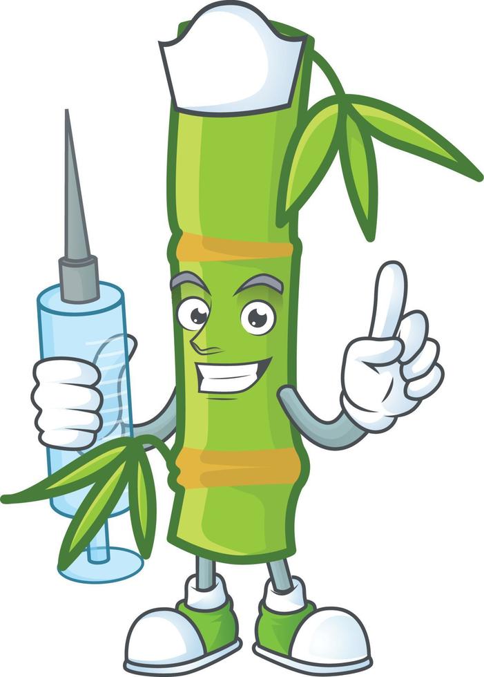 Bamboo stick cartoon character style vector
