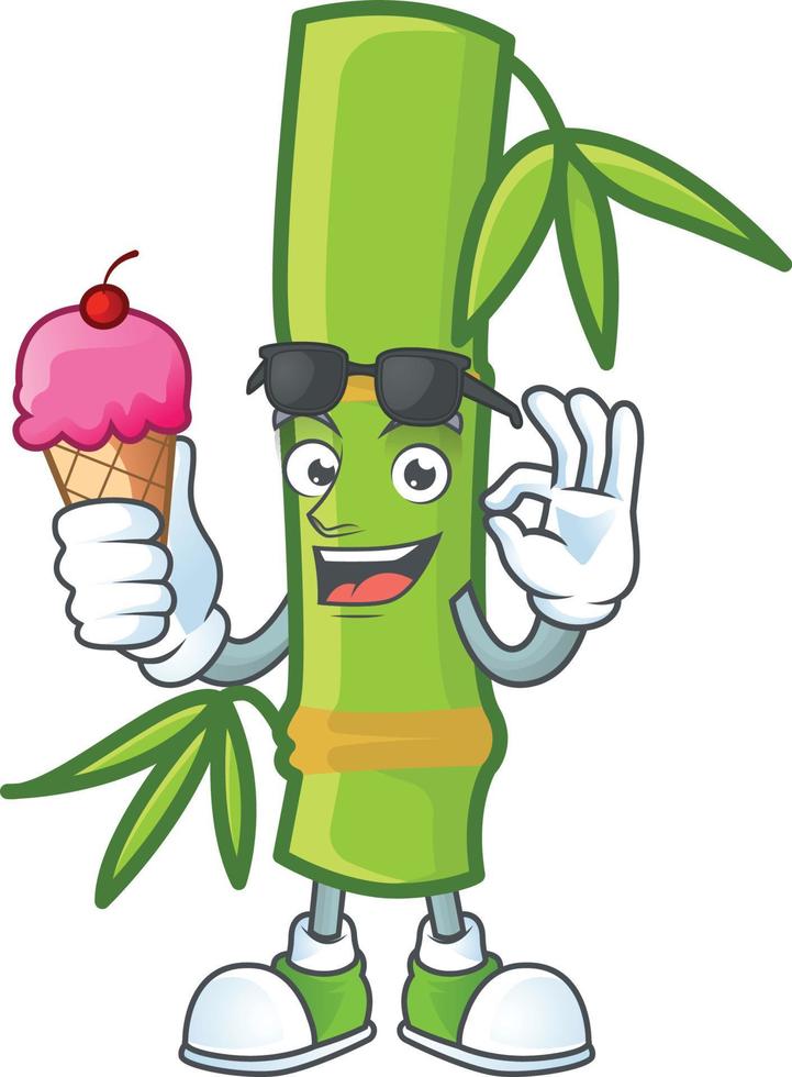 Bamboo stick cartoon character style vector