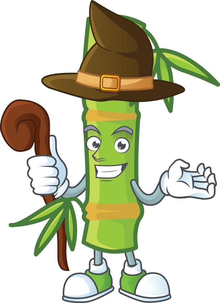 Bamboo stick cartoon character style vector