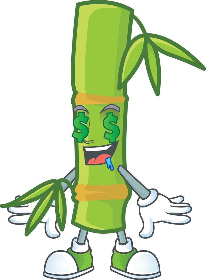 Bamboo stick cartoon character style vector