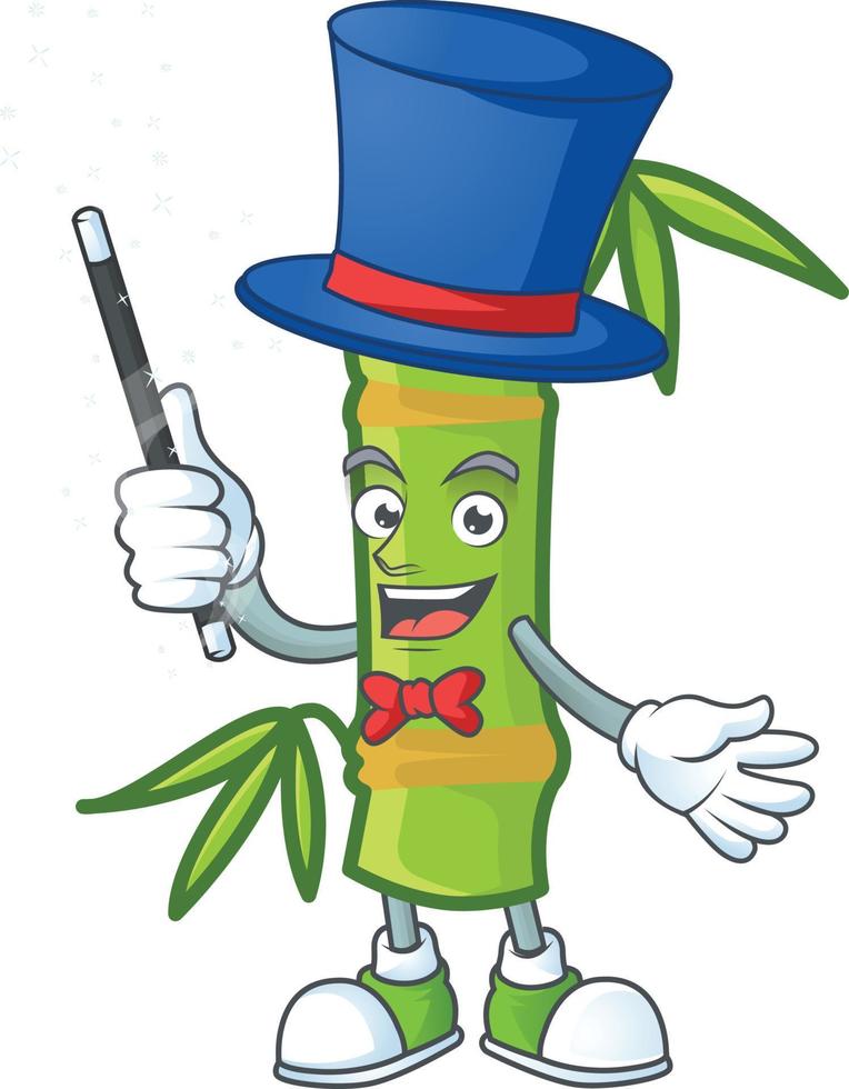 Bamboo stick cartoon character style vector