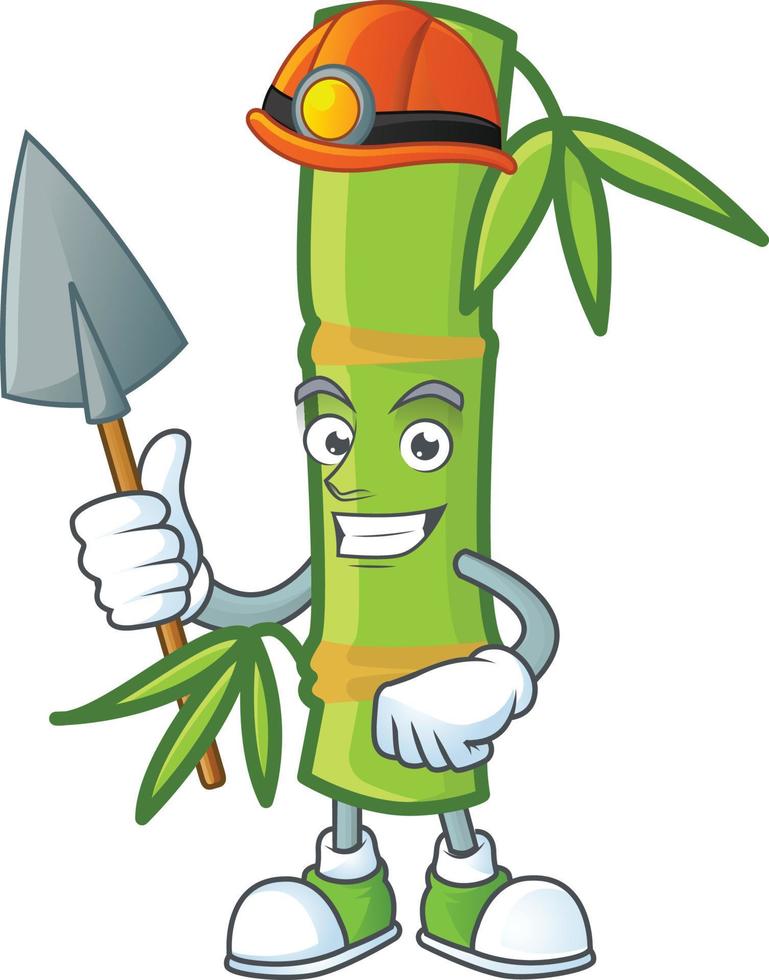 Bamboo stick cartoon character style vector