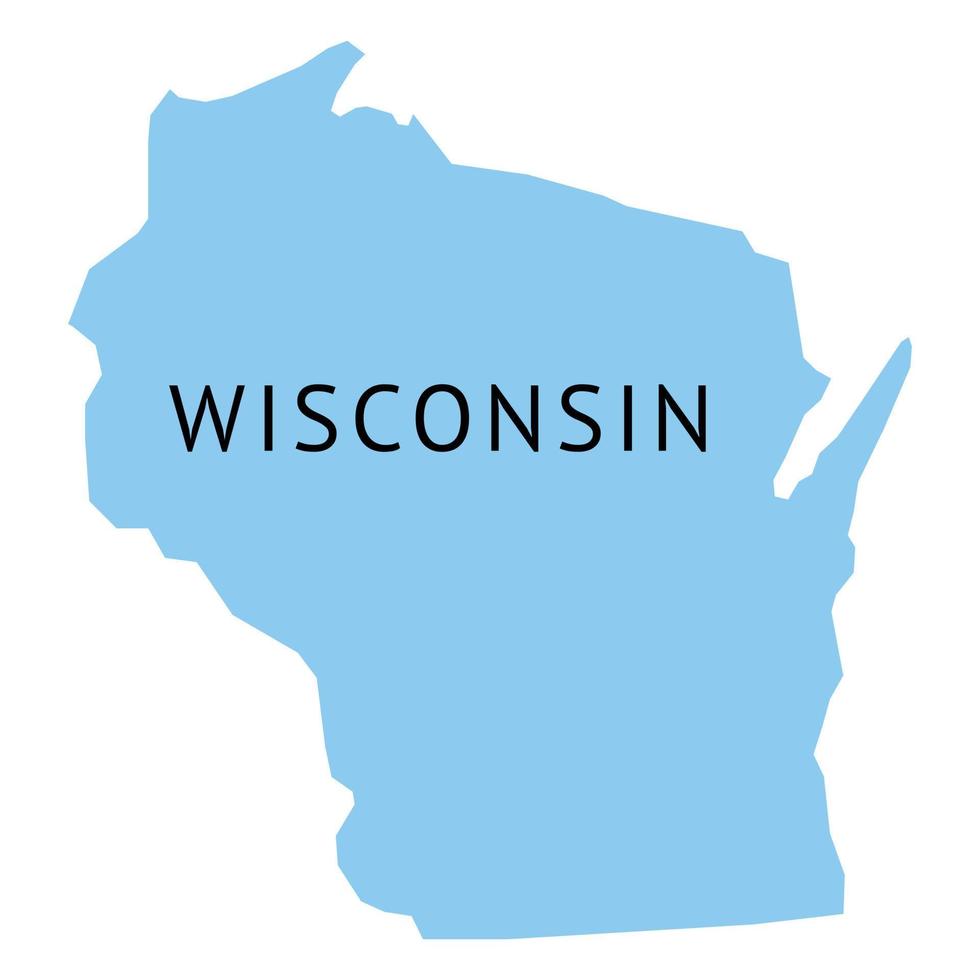 Wisconsin State Plain Map 20317123 Vector Art at Vecteezy
