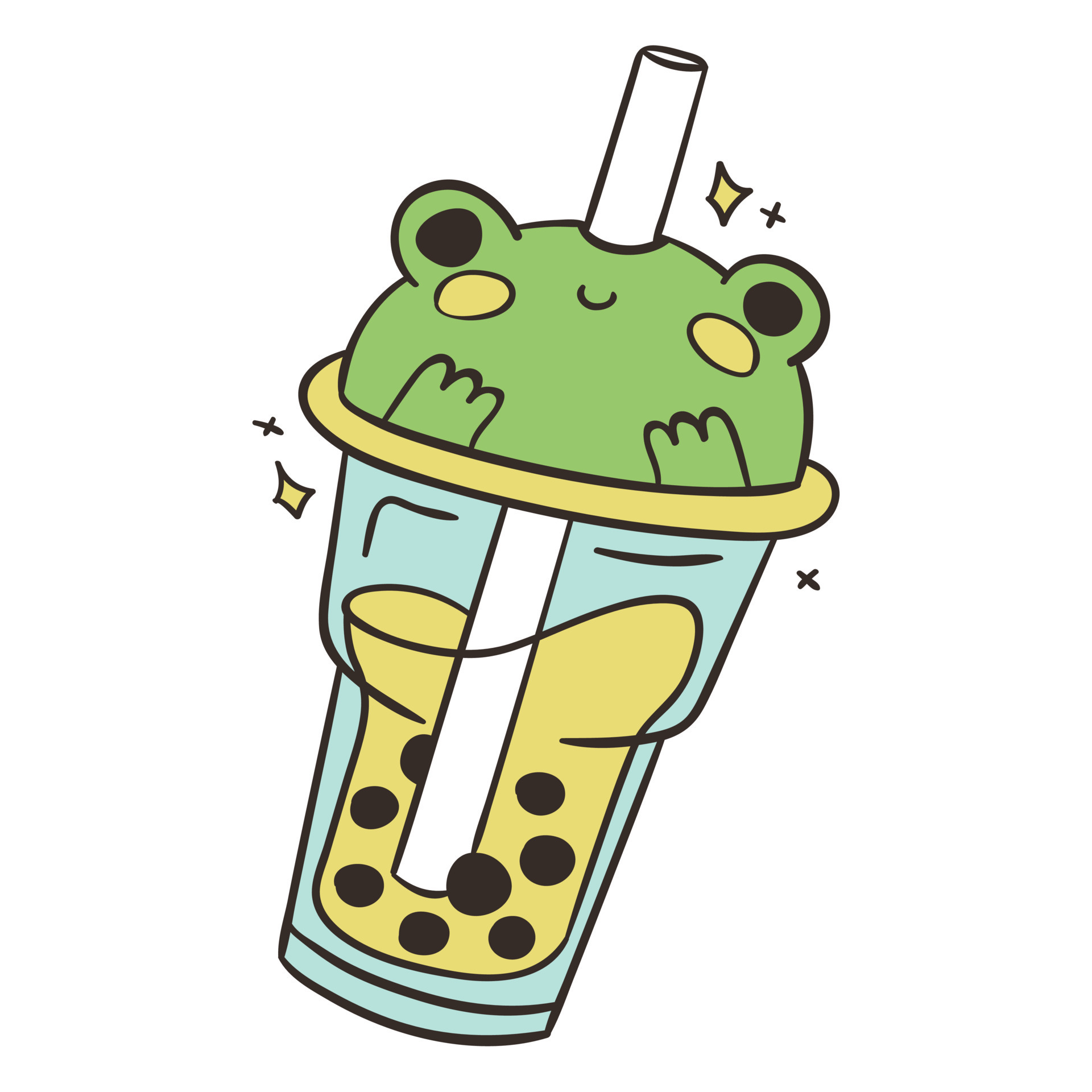 rana boba té linda 20317180 Vector en Vecteezy