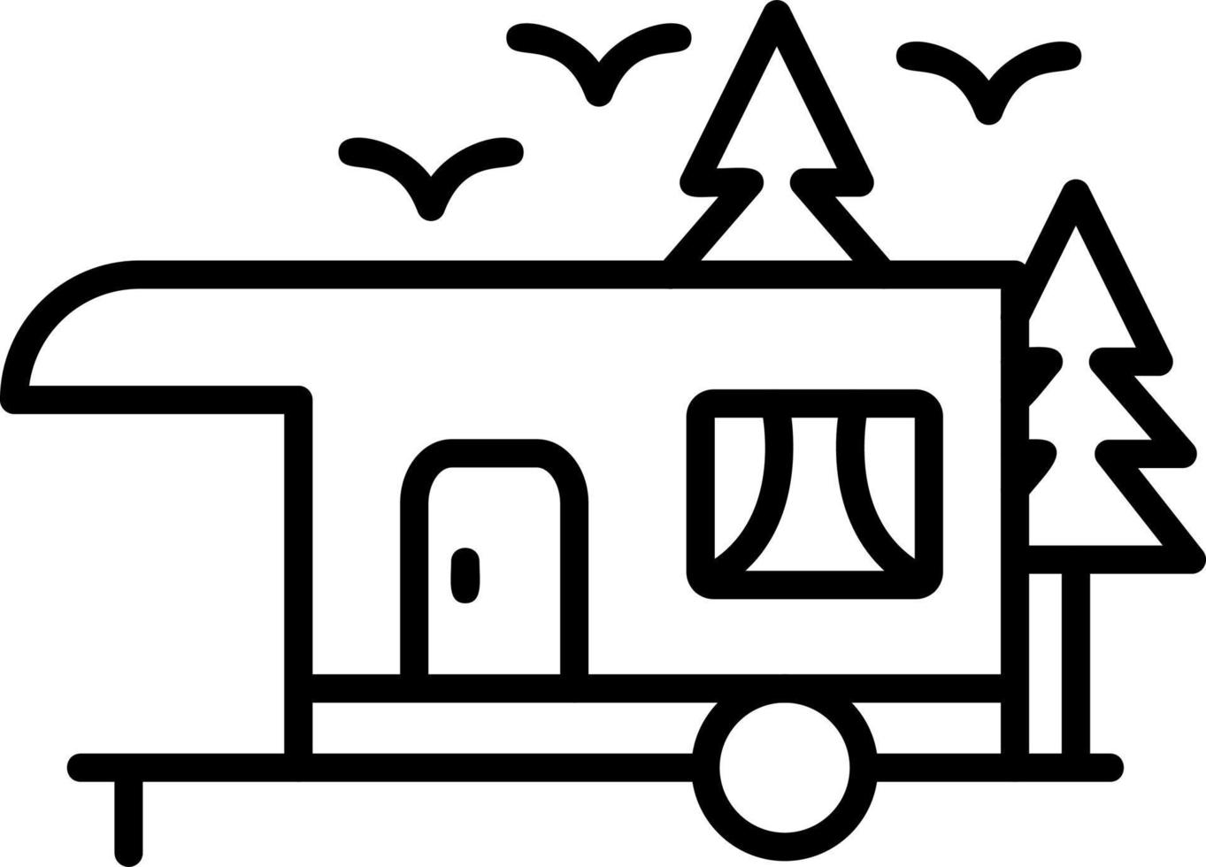 Camping Trailer Vector Icon