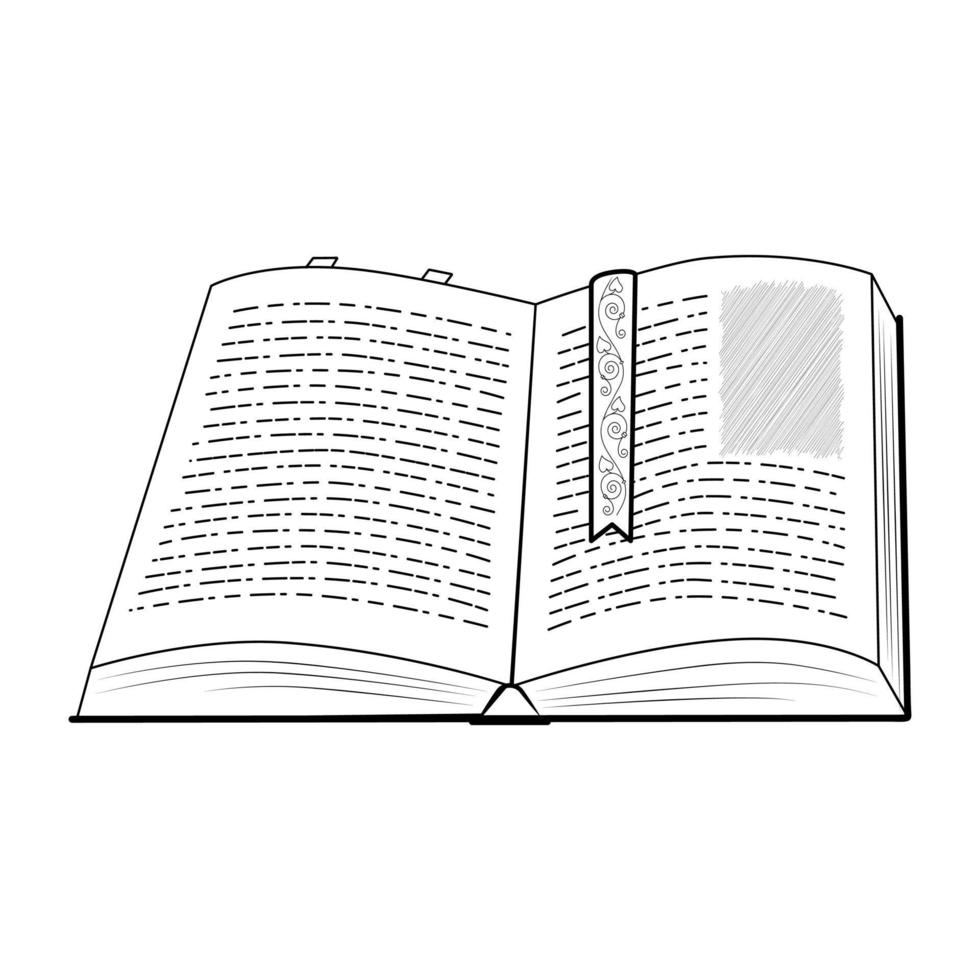Book book with bookmark black vector