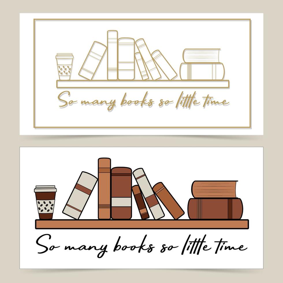 Books a set of two postcards vector