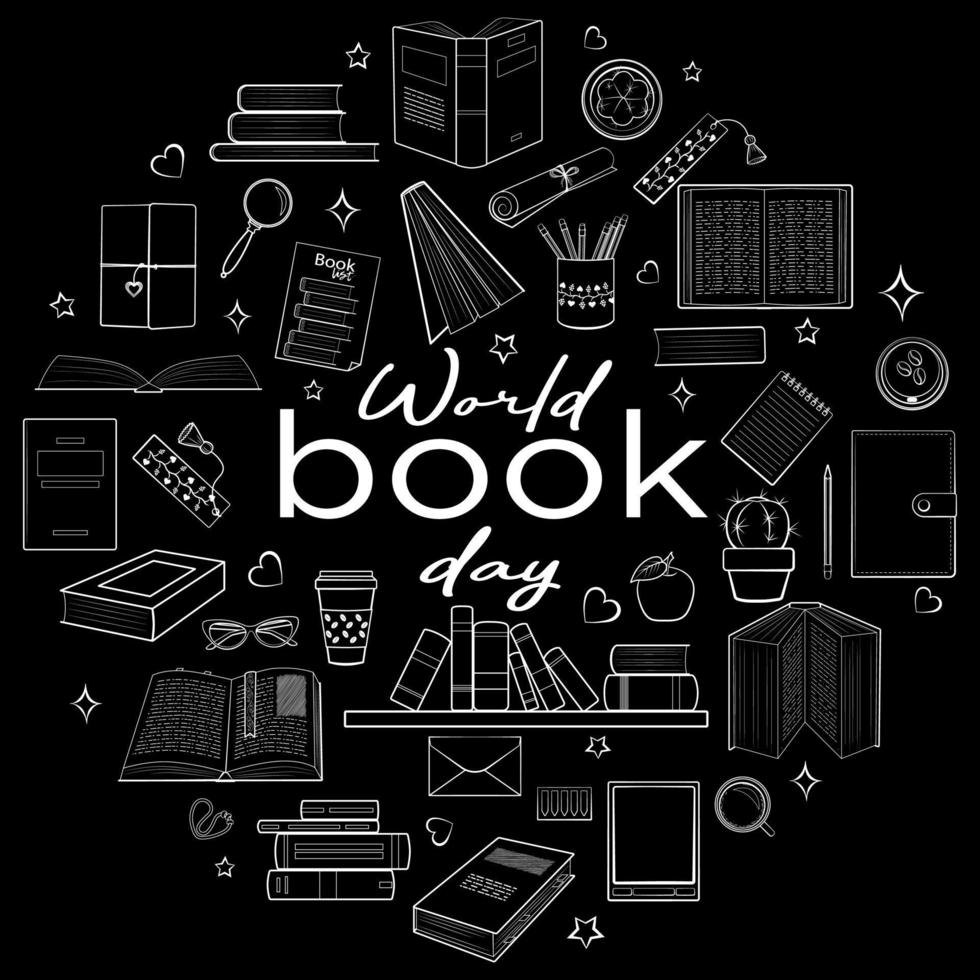 World Book Day white Circle vector