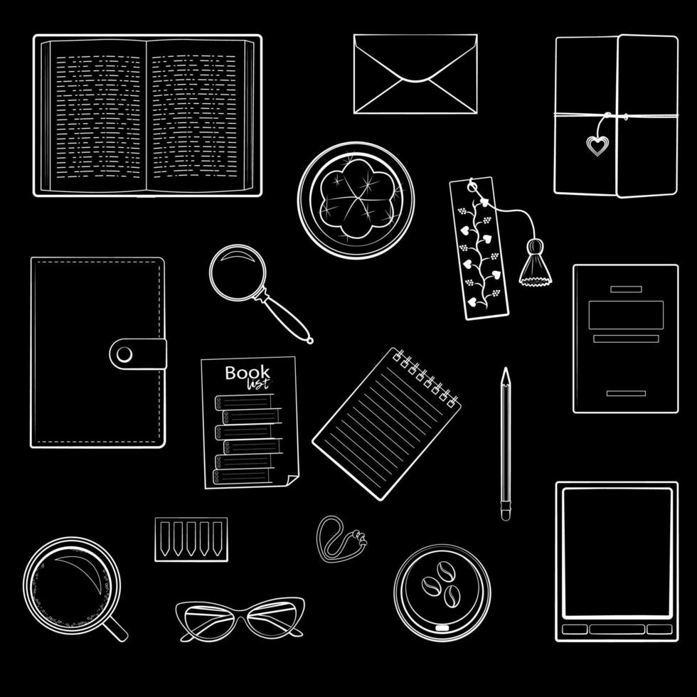 Books Set Top view white vector