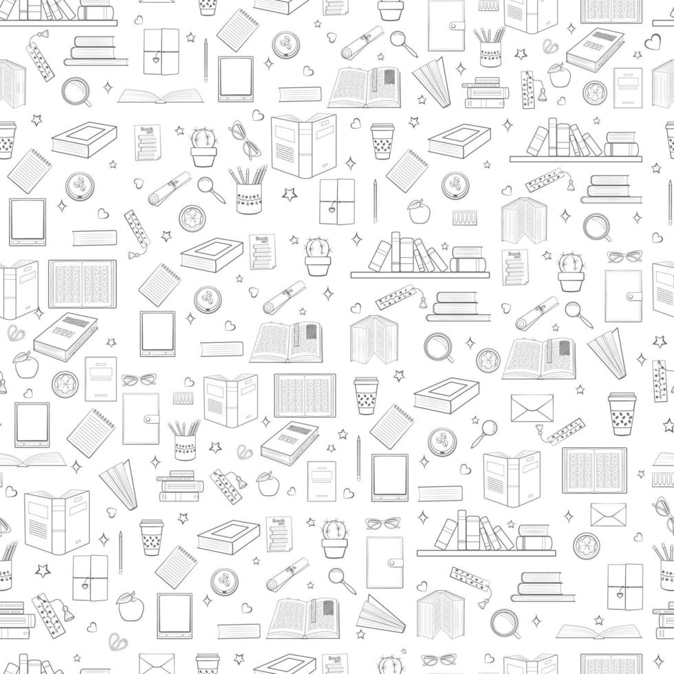 Books pattern background vector