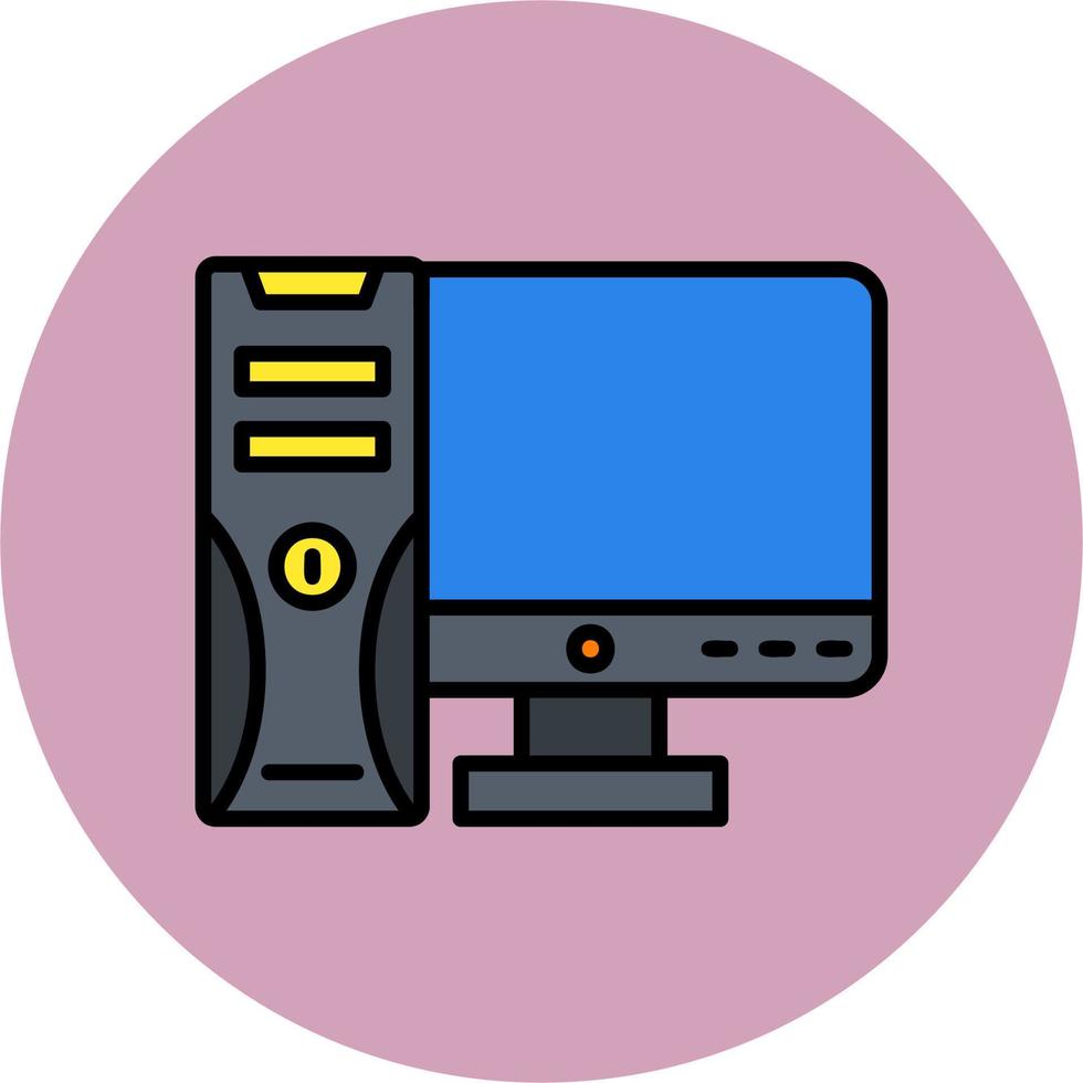 icono de vector de pc de juego