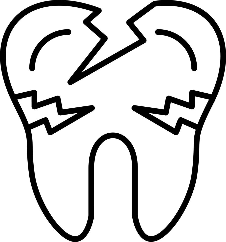 icono de vector de caries