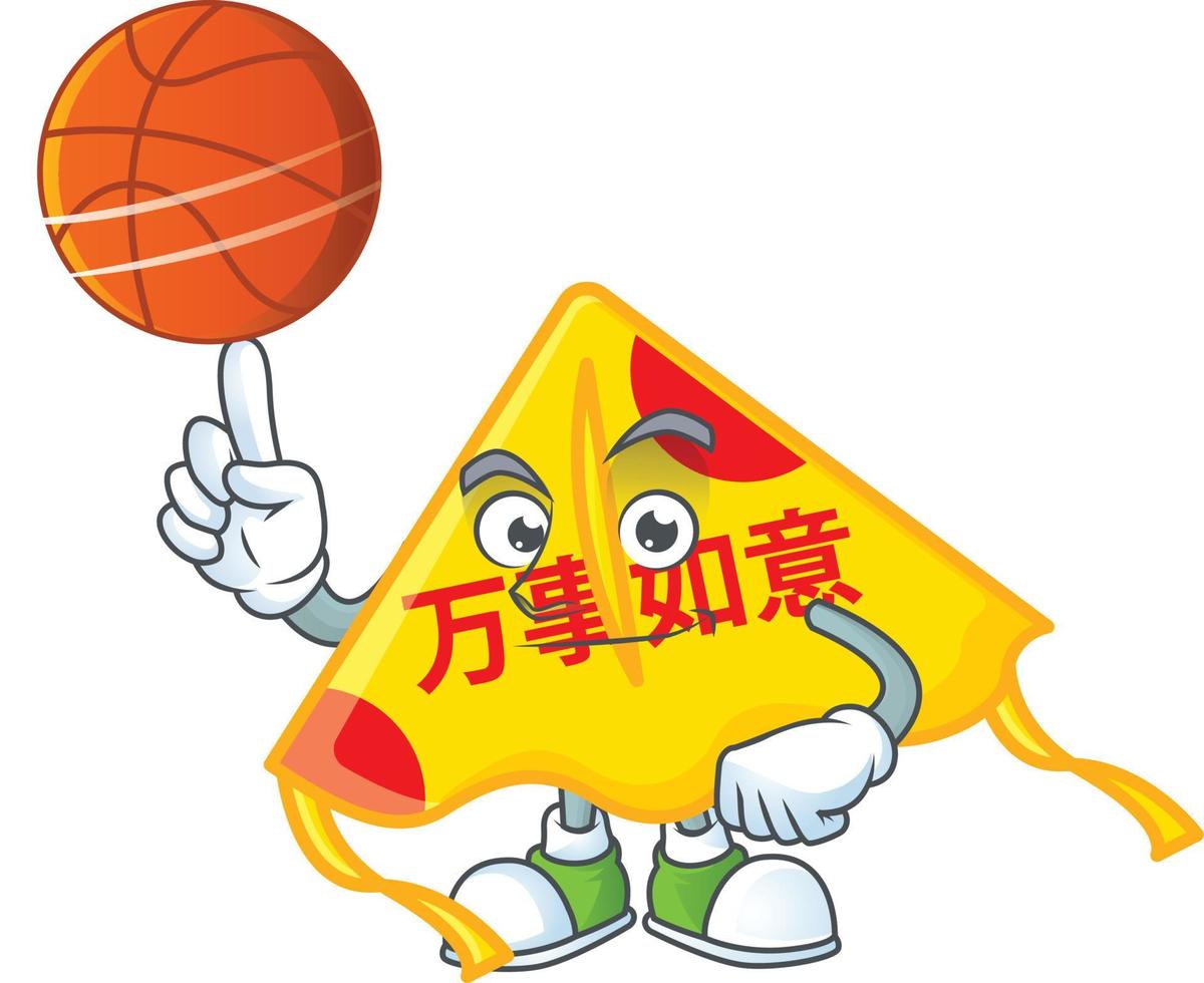 Chinese gold kite cartoon character style vector