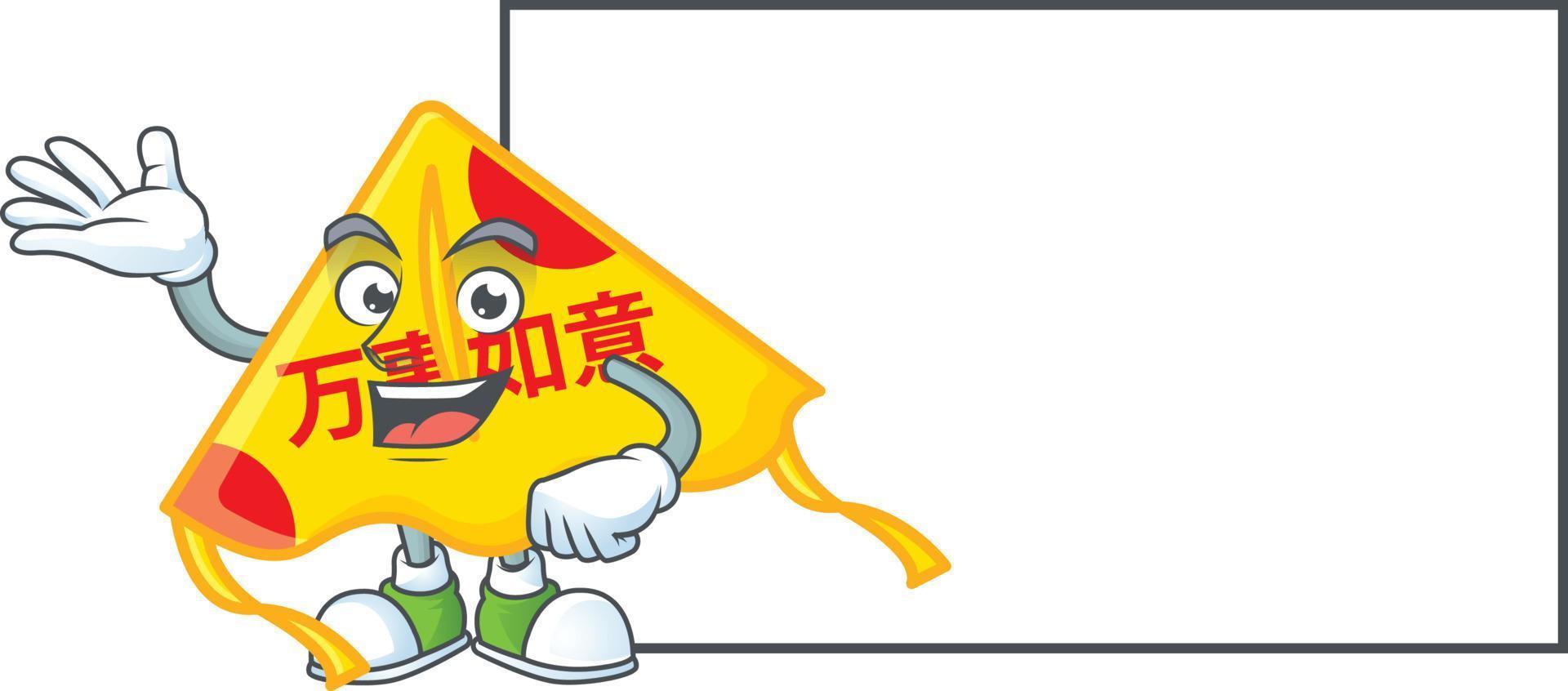 Chinese gold kite cartoon character style vector