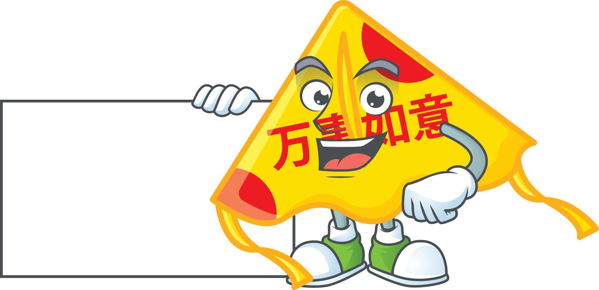 Chinese gold kite cartoon character style vector