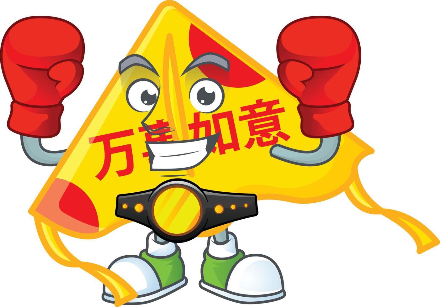 Chinese gold kite cartoon character style vector