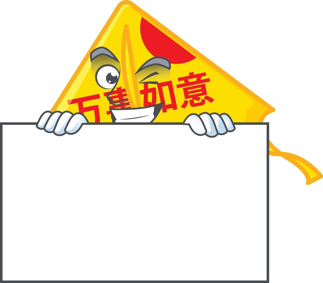 Chinese gold kite cartoon character style vector