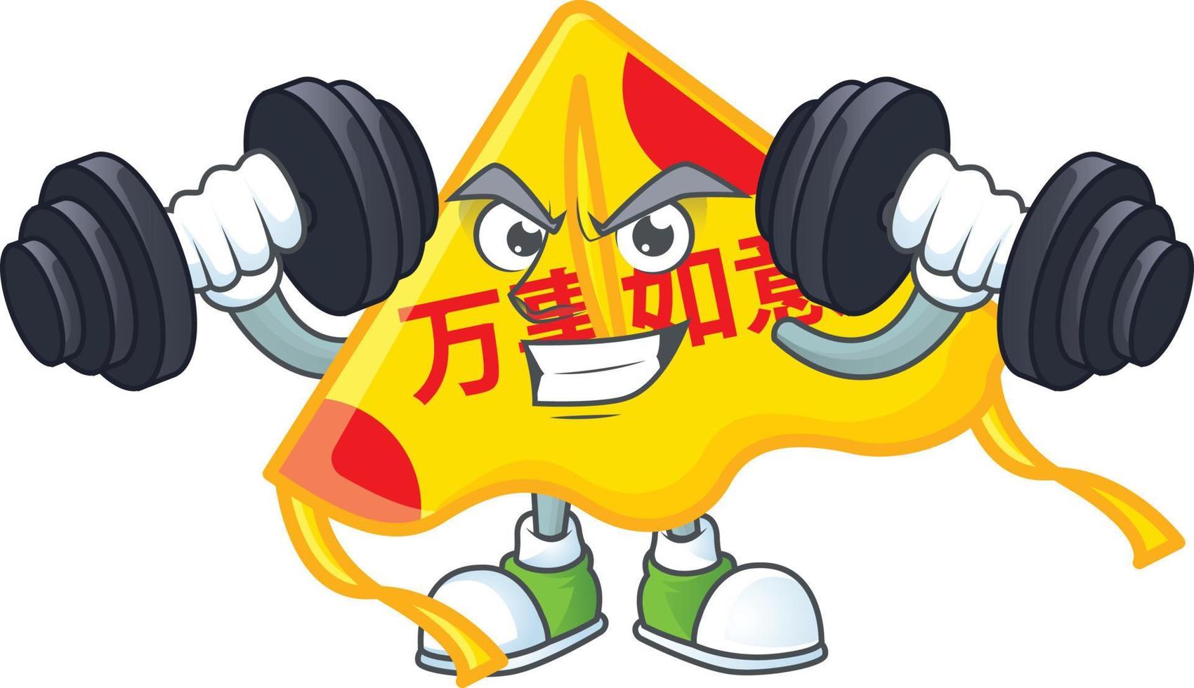 Chinese gold kite cartoon character style vector
