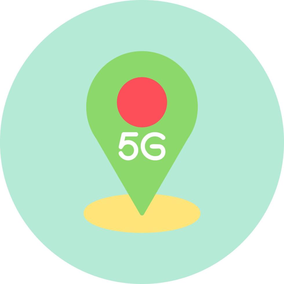 5g ubicación vector icono