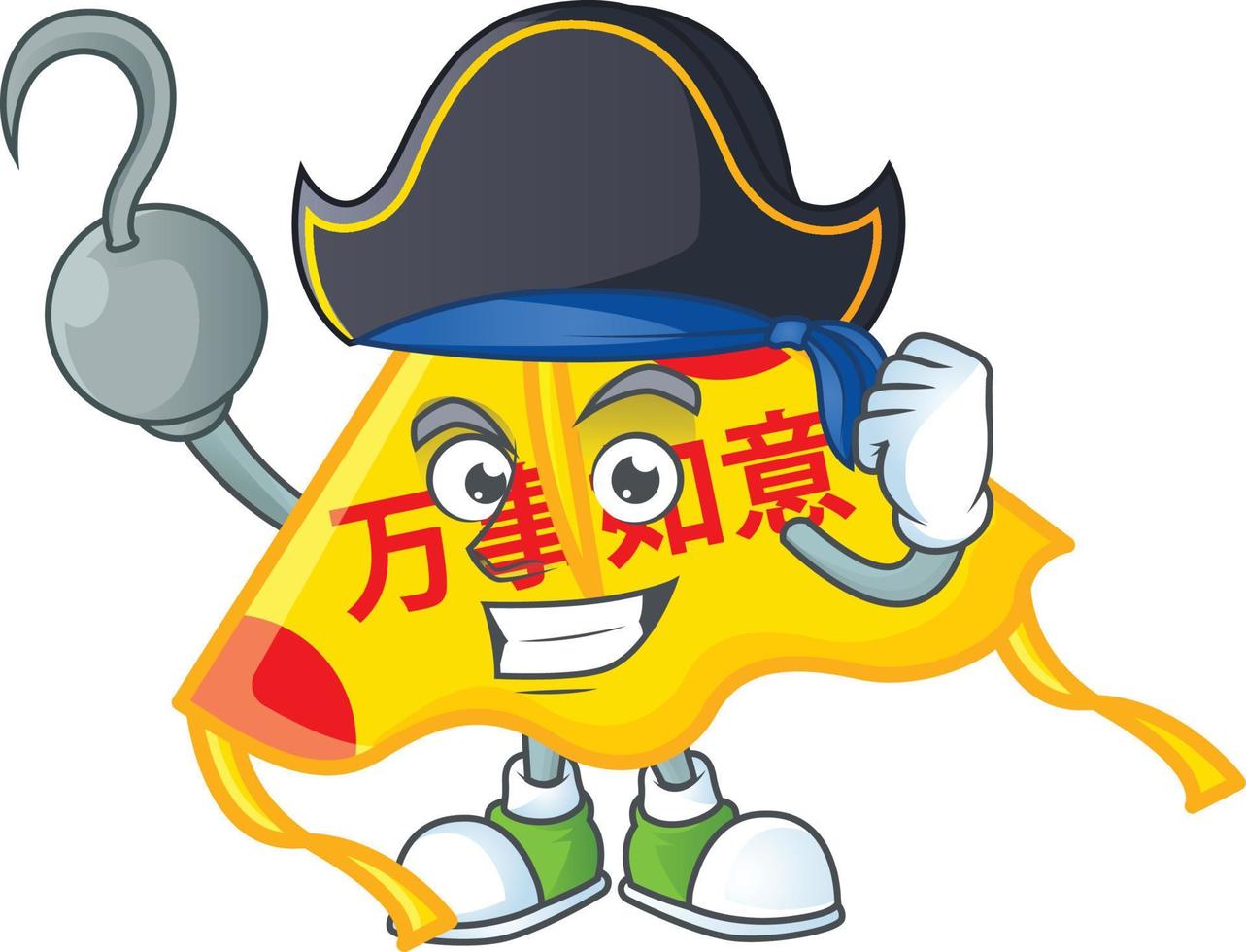 Chinese gold kite cartoon character style vector